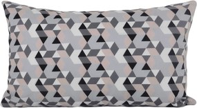 Capa almofada LYON Veludo estampado Triangulos bege 30x50cm