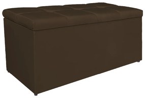 Calçadeira Estofada Manchester 90 cm Solteiro Suede Marrom - ADJ Decor