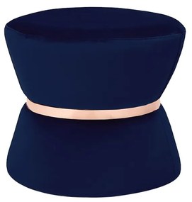 Puff Decorativo Sala de Estar 45cm Dhaka Veludo Azul Marinho G15 - Gran Belo