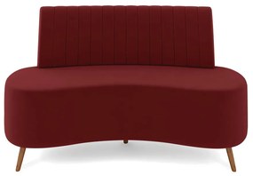 Sofá 2 Lugares Living 160cm Pé Palito Maraú Veludo K01 - D'Rossi - Vermelho