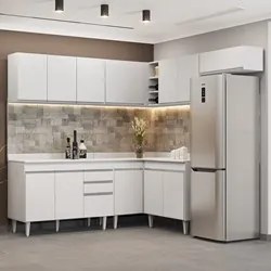Armário de Cozinha Modulado de Canto 7 Peças CP20 Balcão com Tampo Bra