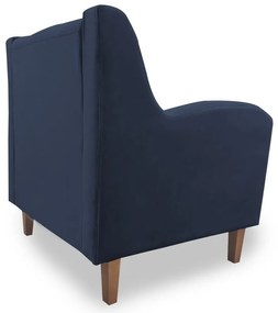 Poltrona Decorativa Munique Pés Palito Suede Azul - Sheep Estofados