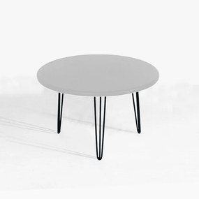 Mesa de Centro Decorativa Sandy Pés Hairpin Legs Preto Tampo Branco