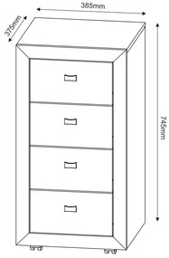 Gaveteiro para Escritório Home Office ME4133 MDP Rustico G69 - Gran Belo