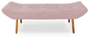 Puff Banqueta 160cm Maya Pés Palito Suede Rosa Bebê- Sheep Estofados - Rosa