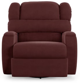 Poltrona do Papai Sala de Cinema Reclinável Kylie Glider Manual Giratória Massagem USB Veludo Vinho G23
