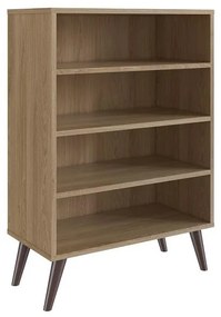 Estante Livreiro Retrô com 3 Prateleiras Sala Quarto Oak