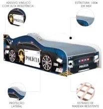 Cama Solteiro Infantil Baixa Para Colchão 188x88cm Policial K06 - Mpoz