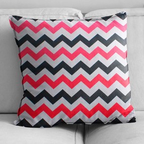 Kit 02 Capas para Almofada Tecido Estampado Zig Zag Rosa e Preto D103 42x42 cm - D'Rossi