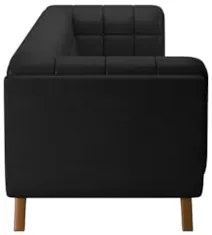 Sofá Living Decorativo 2 Lugares 180cm Bellart Z32 Sintético Preto - M
