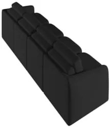 Sofá Cama Casal para Sala 436cm Polska Z08 Veludo Preto - Mpozenato