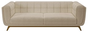 Sofá Decorativo Sala de Estar 180cm Rocket 2 Lugares Base Madeira Boucle Bege G45 - Gran Belo