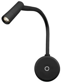 Arandela Sena 07X17,2X19,6Cm Led 2W - Usina 10005/1Led (PT - Preto Texturizado, 3000k)