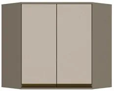 Armário Aéreo Canto Oblíquo 2 Portas 100% MDF Connect Duna/Cristal - H