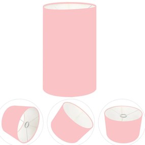 Cúpula Abajur Cilíndrica Cp-7002 Ø13x30cm Rosa Bebê