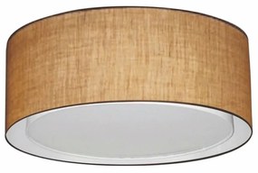 Plafon Duplo Cilíndrico Md-3036 Cúpula em Tecido 50x25cm Palha - Bivolt