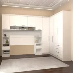 Guarda Roupa Casal Modulado CP09 Taiga Branco L01 - Mpozenato