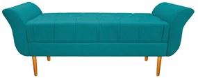 Recamier Estofado Ari 160 cm Queen Size Suede Azul Turquesa - ADJ Decor