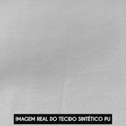Poltrona Para Sala Pés Metálicos Preto Ana Sintético PU Branco - Ibiza