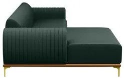 Sofá 265cm 4 Lugares com Chaise Esquerdo Pés Gold Molino C-117 Linho V