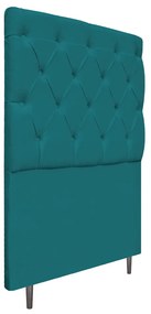 Cabeceira Estofada Liverpool 90 cm Solteiro Suede Azul Turquesa - ADJ Decor