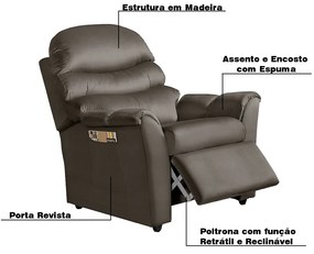 Poltrona do Papai Decorativa Santorini Veludo Marrom Escuro G37 - Gran Belo
