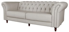 Sofá 2 Lugares Maggiore 200cm Couro Off White G58 - Gran Belo