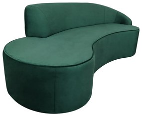 Sofá 3 Lugares Eros D07 Curvo 210cm Braço Direito Veludo Esmeralda - D'Rossi