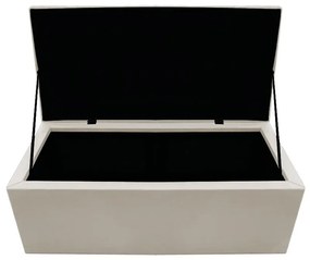 Recamier Baú Estofada Mel 90 cm Solteiro Com Capitonê  Suede Bege - ADJ Decor
