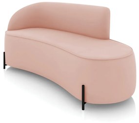 Sofá 3 Lugares Orgânico 180cm Pé Ferro Preto Morgan Veludo D03 - D'Rossi - Rose