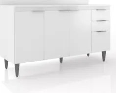 Balcão de Cozinha Com Tampo 150cm Pérola Branco Z34 - Mpozenat