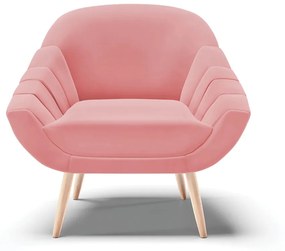 Poltrona Giovana Suede Pés Palito Natural - D'Rossi - Rose