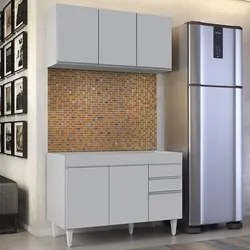 Armário de Cozinha Aéreo Virgínia e Balcão Para Pia 120cm Michigan Cin
