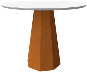 Mesa de Jantar Agnes 100 cm Off White Base Ypê - D'Rossi