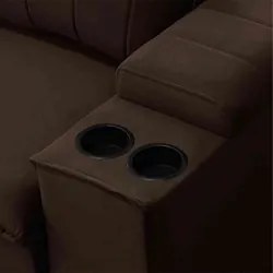 Sofá Retrátil Reclinável 3 Lugares 245cm Baluart F05 Veludo Marrom - M