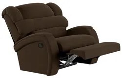 Poltrona do Papai Reclinável Kalie Manual Gatilho FH9 Veludo Marrom -