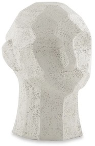 Escultura Decorativa "Rosto" Em Poliresina Off White 17,5x13 cm - D'Rossi
