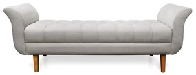 Recamier Olinda Veludo Cinza 160 cm Pés Chanfrado Castanhos - D'Rossi