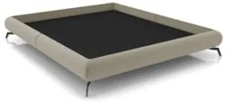 Cama Casal Base Box 138x188cm Pés de Ferro Cold Z37 Veludo Bege - Mpoz