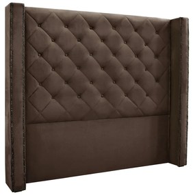 Cabeceira Cama Box Solteiro 90 cm Vicenza Veludo S04 - D'Rossi - Marrom