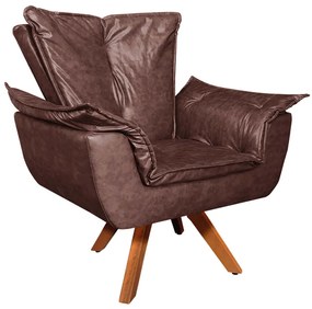 Poltrona Sala de Estar Giratória MM30 Kit 2 Opalla Corano - Marrom