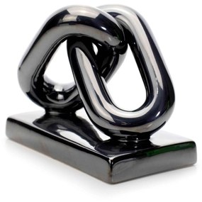 Escultura Decorativa Elos Em Cerâmica Chumbo 12x15x8,5 - D'Rossi