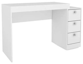 Mesa Escrivaninha Home Office 3 Gavetas Escritório Branco