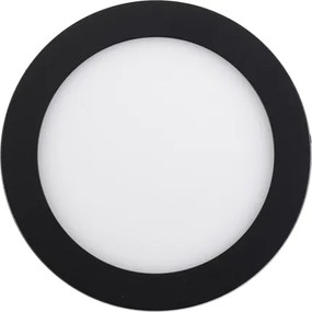 Plafon Led De Sobrepor Redondo Preto 12W 6000K Moldura