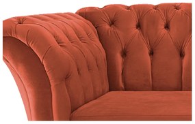 Poltrona Decorativa Chesterfield Sofia Suede Terracota - ADJ Decor