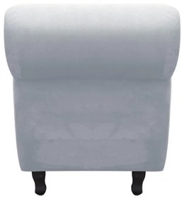 Recamier com Baú Itália Namoradeira Calçadeira Suede Cinza - D'Rossi