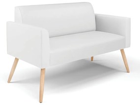 Sofá Namoradeira Pés Palito Natural Marisa Corino D03 - D'Rossi - Branco