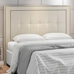 Cabeceira Cama Box Casal Queen 160cm Paolla Z37 Facto Pérola - Mpozena