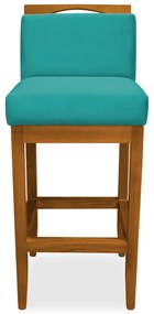 Kit 4 Banquetas Decorativa Elis Veludo Azul Tiffany