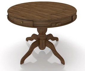 Mesa de Jogos Carteado 4 Lugares Bellagio com Gavetas e Tampo Reversível Base Estrela com Tecido Nogueira/Verde G42 - Gran Belo